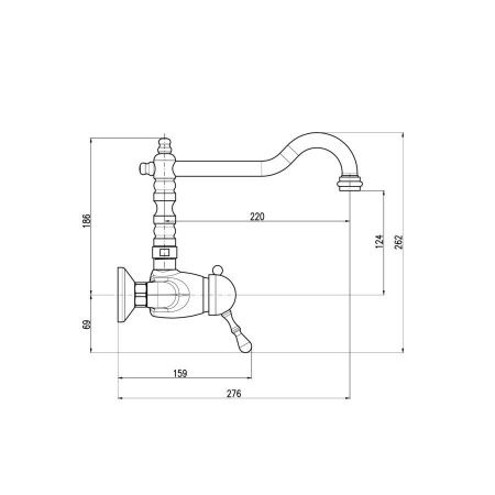 Смеситель для кухни RavSlezak Labe L502.5/28Z настенный золото
