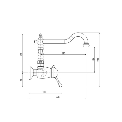 Смеситель для кухни RavSlezak Labe L502.5/28Z настенный золото - фото 2