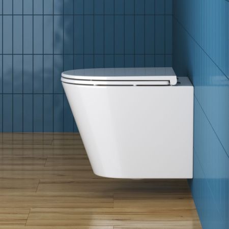 Унитаз подвесной BelBagno TRE BB8001CHR/SC белый с сиденьем микролифт безободковый каскадный смыв