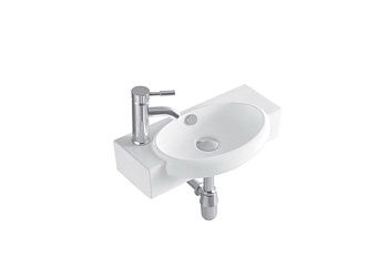 Раковина из сантехнического фарфора Aquatek AQ5329-00 60х40 подвесная цвет белый 1 отверстие под смеситель