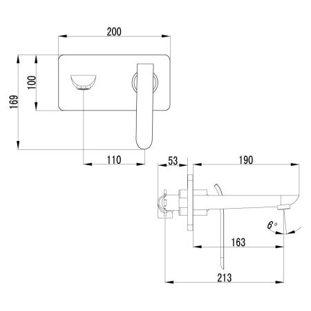Смеситель для раковины LeMark Melange LM4926CW встраиваемый в стену белый/хром