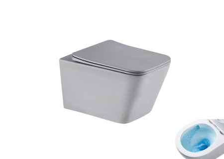 Унитаз подвесной Gid Tornado 62305Y серый матовый с сиденьем микролифт безободковый смыв торнадо