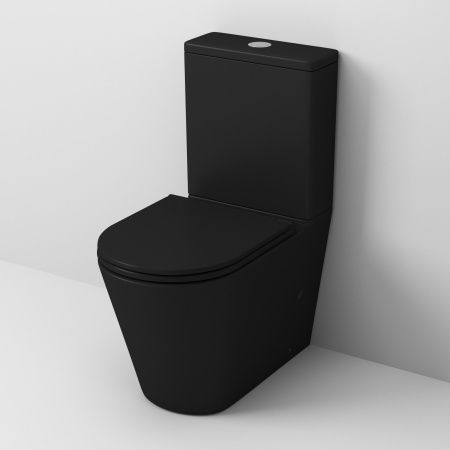 Унитаз напольный с бачком Grossman Санфаянс GR-4449BMS черный с сиденьем безободковый каскадный смыв