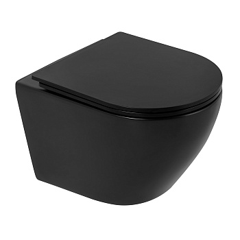 Унитаз подвесной CHARUS TORRE BIANCA EWC700-121B черный с сиденьем микролифт безободковый каскадный смыв