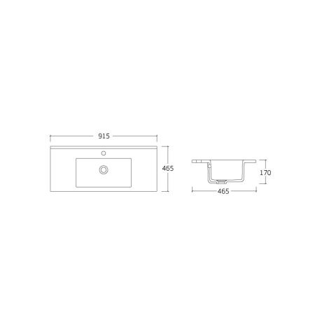 Раковина из сантехнического фарфора Vincea VBS-13990 60х50 встраиваемая цвет белый 1 отверстие под смеситель