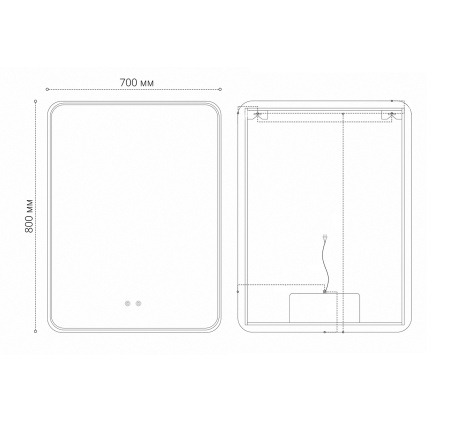 Зеркало в ванную Grossman ELEGANS-норма BLACK 1770802 70х80 цвет Черный