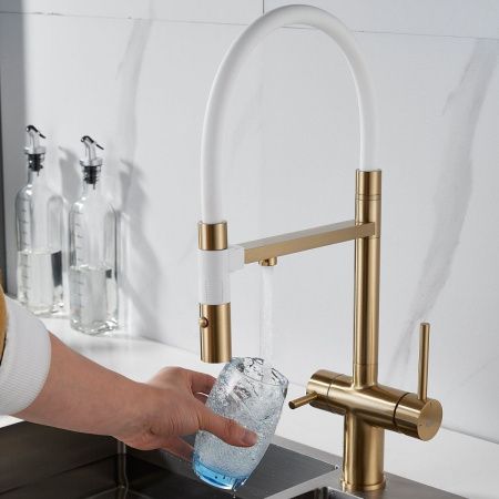 Смеситель для кухни Rose R958G на мойку золото