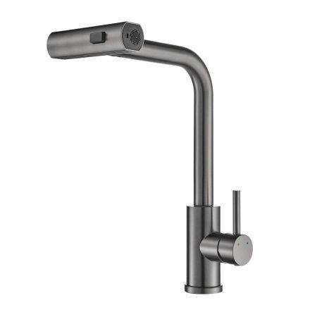 Смеситель для кухни Shevanik S263T на мойку оружейная сталь