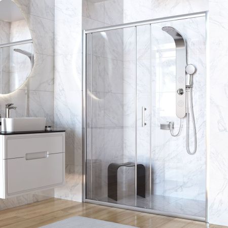 Душевая дверь Taliente TA-150-1CP 150х195 стекло прозрачное профиль хром