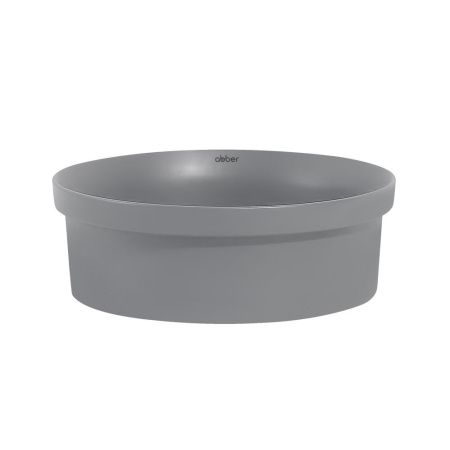 Раковина из сантехнического фаянса Abber BEQUEM AC2103MG 40х40 накладная цвет серый без отверстий под смеситель