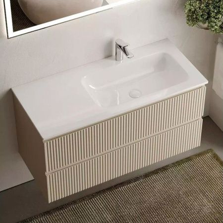 Тумба под раковину Sancos SNOB R SNR100RCE 100х40 подвесная цвет бежевый