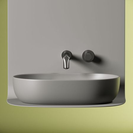 Раковина из сантехнического фарфора Ceramica Nova ELEMENT CN6047MH 60х40 накладная цвет черный без отверстий под смеситель