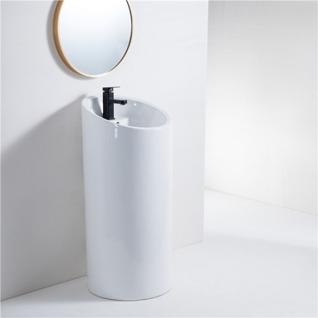 Раковина из санфаянса CeramaLux P7030L 46х47 напольная цвет белый 1 отверстие под смеситель