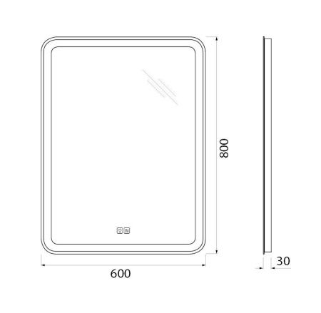 Зеркало с подсветкой BelBagno Marino SPC-MAR-600-800-LED-TCH-WARM 60х80 подвесное