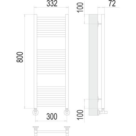Полотенцесушитель водяной Terminus 4670078529299 35х80 хром