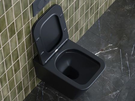 Унитаз подвесной Ceramica Nova METRIC CN3007MB черный с сиденьем микролифт безободковый душевой смыв