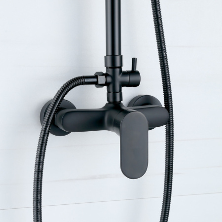 Душевая стойка Bond Circle B01-8188 настенная цвет черный матовый