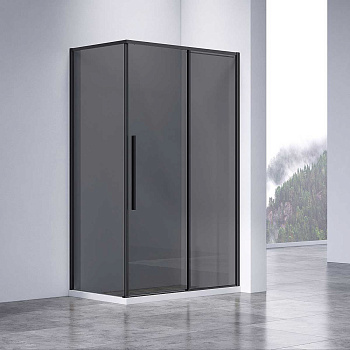 Душевой уголок Vincea Slim-N VSR-4SN9014CGB 140х90 стекло тонированное профиль черный без поддона