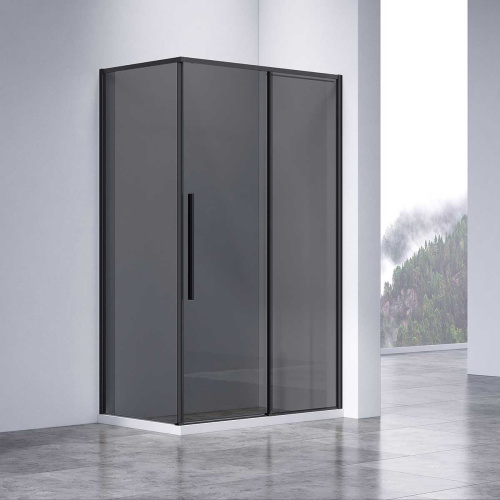 Душевой уголок Vincea Slim-N VSR-4SN8012CGB 120х80 стекло тонированное профиль черный