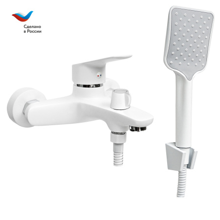 Смеситель для ванны Славен Коттедж СЛ-ОД-Г3Б настенный белый
