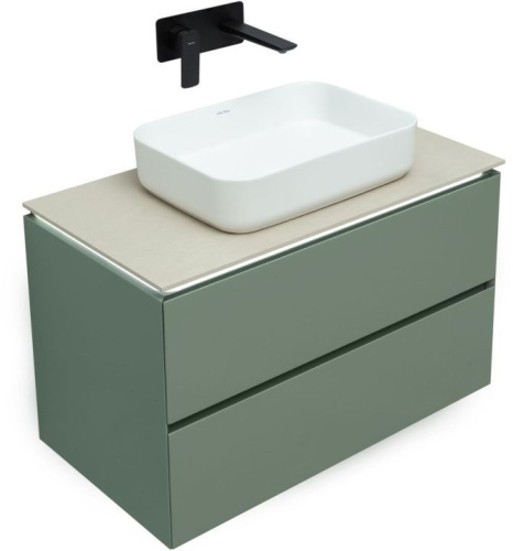 Тумба под раковину Allen Brau Infinity 1.21001.CGM 84х46х51 подвесная цвет зеленый/серый