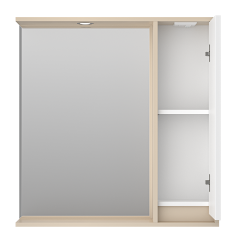 Зеркало-шкаф Brevita Balaton BAL-04080-03-01П 78х14х80 подвесной цвет белый/бежевый - фото 3 Зеркало-шкаф Brevita Balaton BAL-04080-03-01П 78х14х80 подвесной цвет белый/бежевый - фото 3