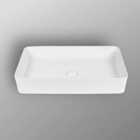 Раковина из сантехнического фарфора Bond Cube S54-620 60х40 накладная цвет белый без отверстий под смеситель