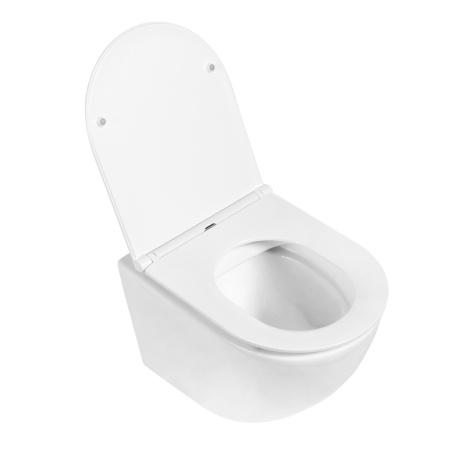 Унитаз подвесной BelBagno SFERA-R BB046CHR/BB870SC белый с сиденьем микролифт безободковый каскадный смыв