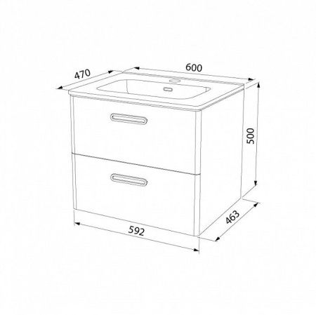 Тумба с раковиной Iddis Brick BRI60W0i95K 60х50 подвесная цвет белый