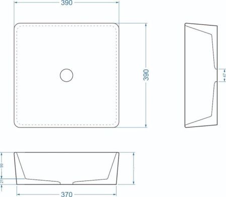 Раковина из искусственного камня Uperwood Square 291020211 40х40 накладная цвет серый
