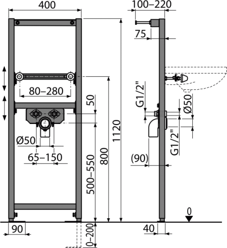Инсталляция для раковины Alcadrain  A104/1120 - фото 2