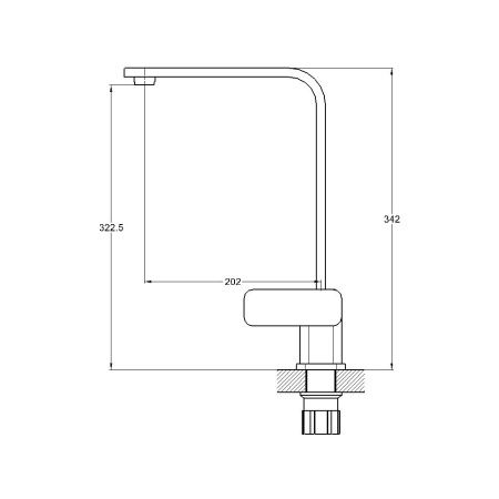 Смеситель для кухни G.Lauf NEB NEB4-A123 на столешницу хром