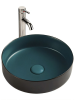 Раковина из сантехнического фаянса WeltWasser WW SK 10000005599 40 см накладная цвет черный/зеленый без отверстий под смеситель