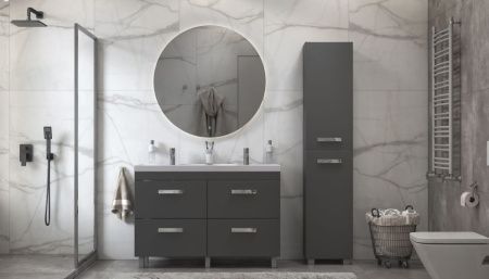 Тумба под раковину Velvex ORLANDO tnORL.120-232 120х40 напольная цвет серый