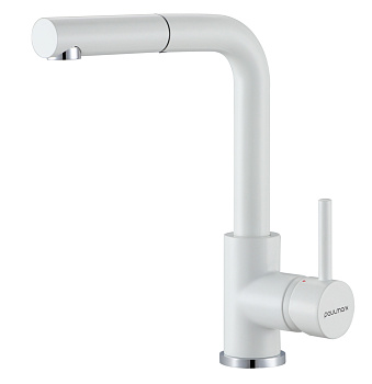 Смеситель для кухни Paulmark KASSEL Ka214311-431TW на раковину белый матовый без термостата