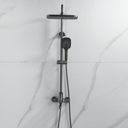 Душевая стойка Shevanik S6236T настенная цвет оружейная сталь