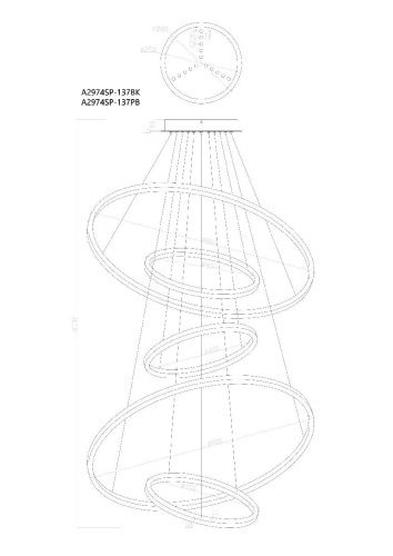 Люстра подвесная Arte Lamp Arcane (Арцане) A2974SP-137BK - фото 3