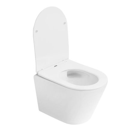 Унитаз подвесной Abber Bequem AC1102TMW белый с сиденьем микролифт безободковый смыв торнадо
