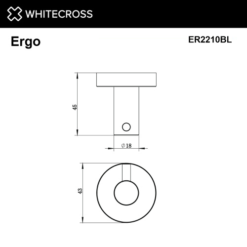 Крючок Whitecross ERGO black ER2210BL - фото 2