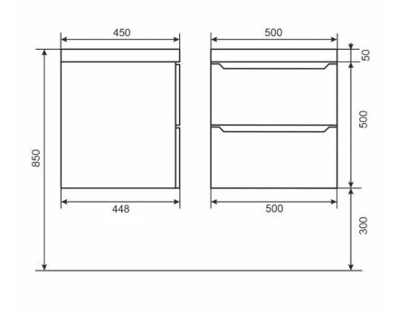 Тумба под раковину Uperwood Tanos 2191020001 50х50 подвесная цвет черный