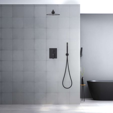 Душевая система Aquatek ОБЕРОН AQ1272MB встраиваемая в стену цвет черный