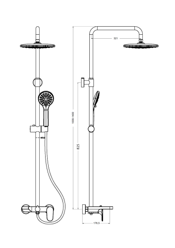 Душевая стойка Armadi Art Spectre 458-BR настенная цвет бронза - фото 2