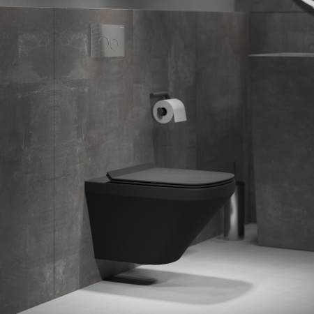 Унитаз подвесной Grossman Санфаянс GR-4440BMS черный матовый с сиденьем микролифт безободковый каскадный смыв