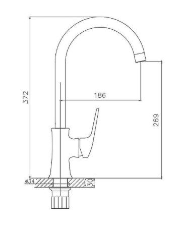 Смеситель для кухни Haiba HB70165 на мойку хром