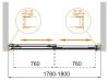 Душевая шторка на ванну Cezares TANDEM-SOFT TANDEM-SOFT-VF-2-180/145-C-BORO-IV 180х145 стекло прозрачное профиль золото ориентация универсальная