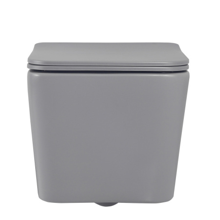 Унитаз подвесной Abber Rechteck AC1201MG серый матовый с сиденьем микролифт безободковый каскадный смыв