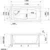 Ванна акриловая 1MarKa AELITA 01ае1775 170х75 пристенная прямоугольная без каркаса