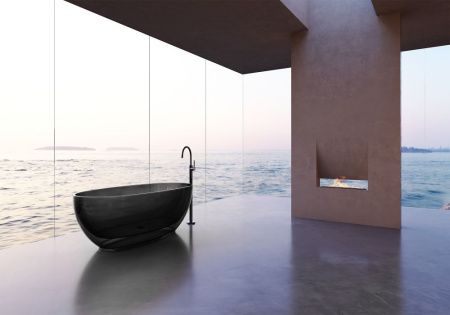 Ванна из полиэфирной смолы Abber Kristall AT9703Onyx 170х80 отдельностоящая овальная