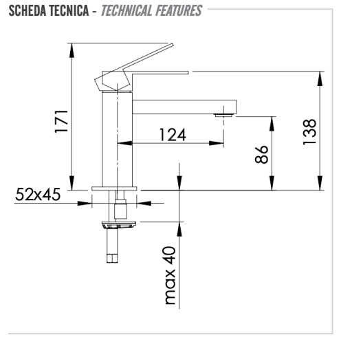 Смеситель Remer Q-Design QD11 на раковину хром - фото 2