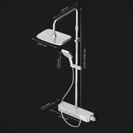 Душевая стойка Am.Pm Func F078F700 настенная цвет хром